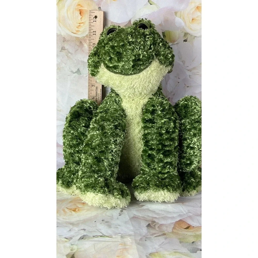 First & Main Froggle Woggle Frog Green Plush Rattles Weighted Shelf Sitter Cute